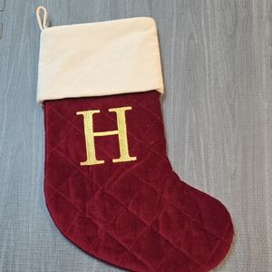 Red and Gold Quilted Holiday Stocking